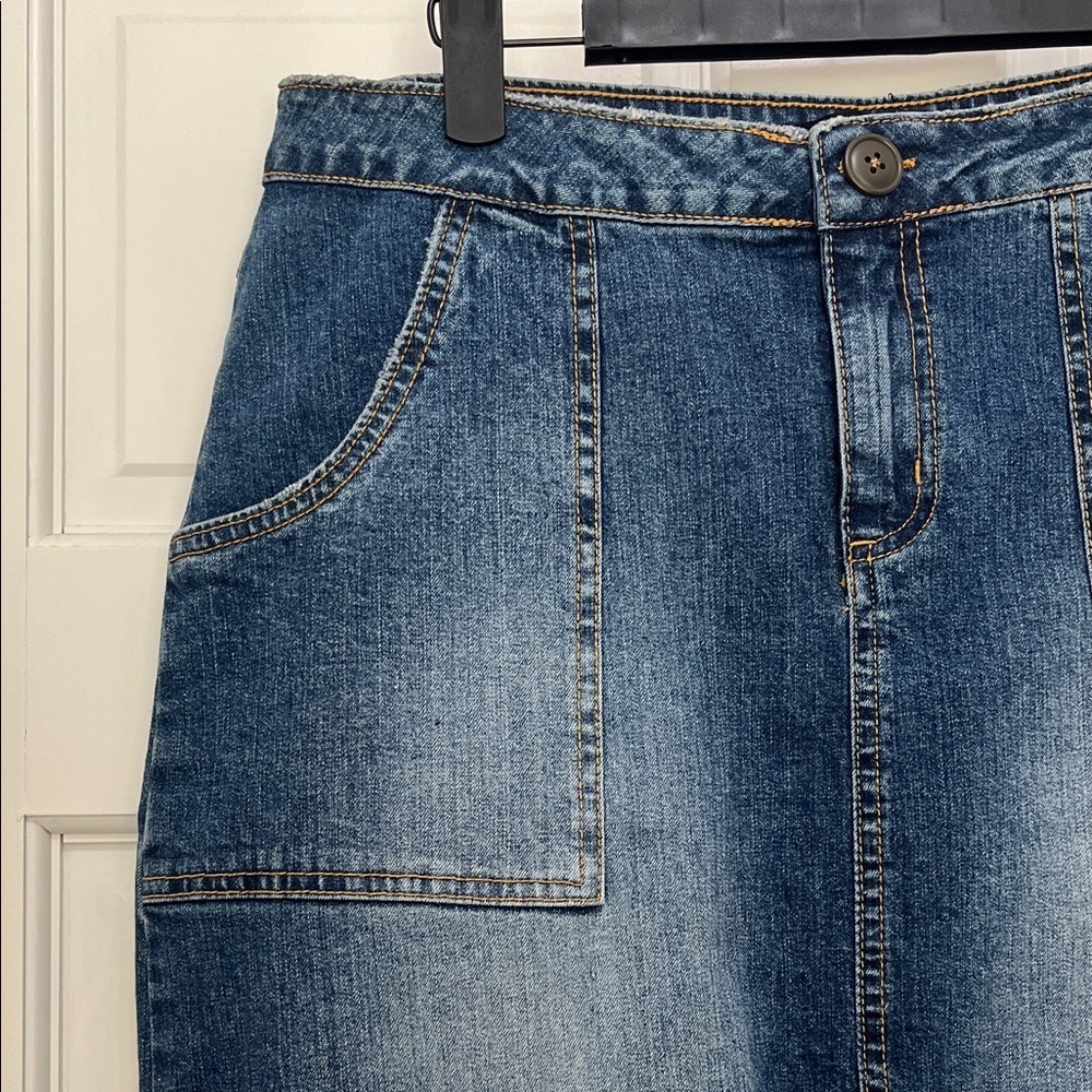 90s Y2k Retro Saint Tropez West Maxi Denim Skirt - Size 8 - Picture 5 of 16